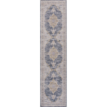 Wincer Chenille Cottage Medallion Machine-washable Area Rug